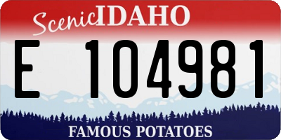ID license plate E104981