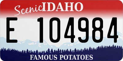 ID license plate E104984