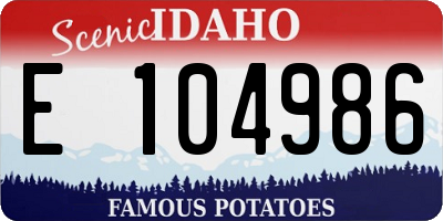ID license plate E104986