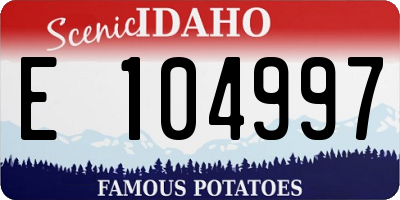 ID license plate E104997