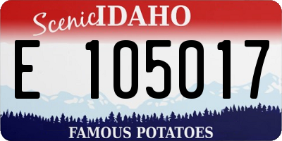 ID license plate E105017