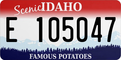 ID license plate E105047