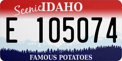ID license plate E105074
