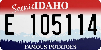 ID license plate E105114
