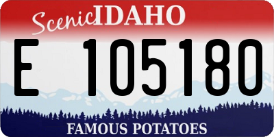 ID license plate E105180