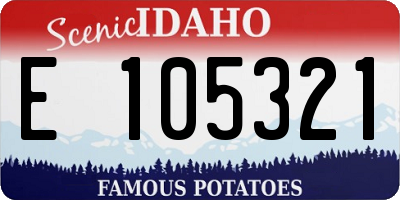 ID license plate E105321