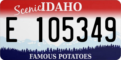 ID license plate E105349