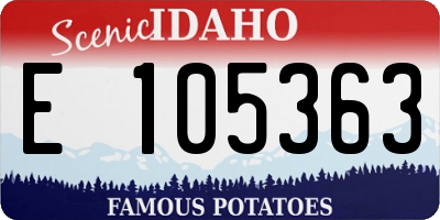 ID license plate E105363