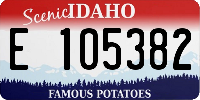 ID license plate E105382