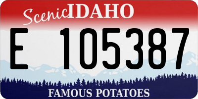 ID license plate E105387