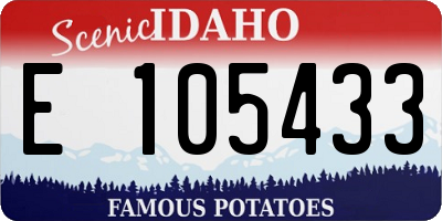 ID license plate E105433