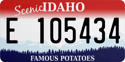 ID license plate E105434