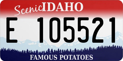 ID license plate E105521