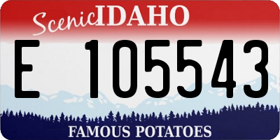 ID license plate E105543
