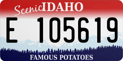 ID license plate E105619