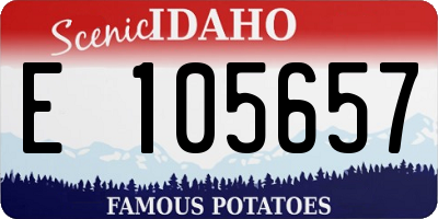 ID license plate E105657