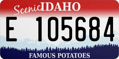 ID license plate E105684