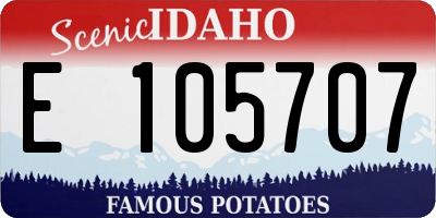 ID license plate E105707
