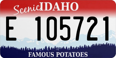ID license plate E105721