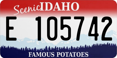 ID license plate E105742