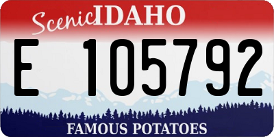 ID license plate E105792