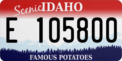 ID license plate E105800