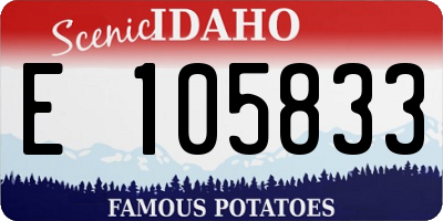 ID license plate E105833
