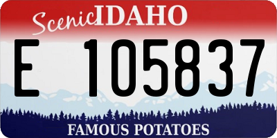 ID license plate E105837