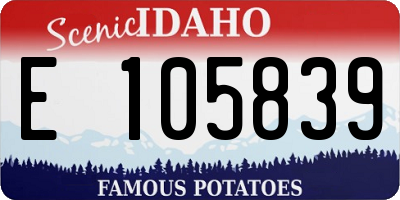 ID license plate E105839