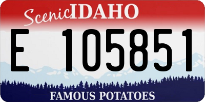 ID license plate E105851