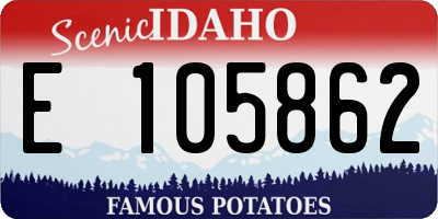 ID license plate E105862