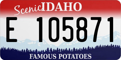 ID license plate E105871