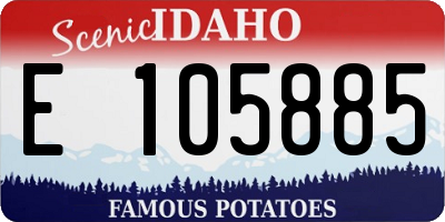 ID license plate E105885