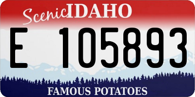 ID license plate E105893