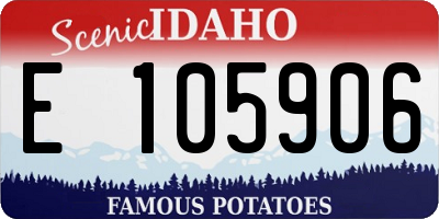 ID license plate E105906
