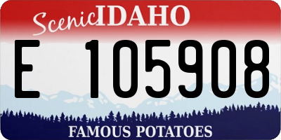 ID license plate E105908