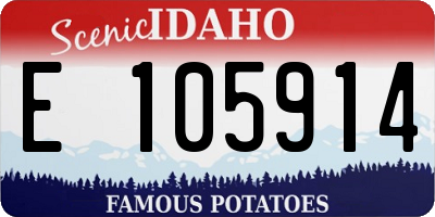 ID license plate E105914