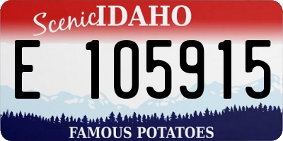 ID license plate E105915