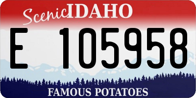 ID license plate E105958