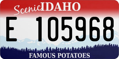 ID license plate E105968