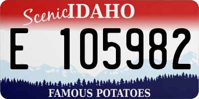 ID license plate E105982