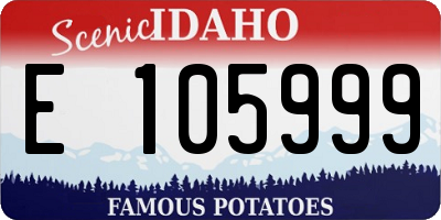 ID license plate E105999