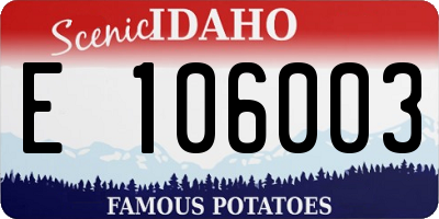 ID license plate E106003