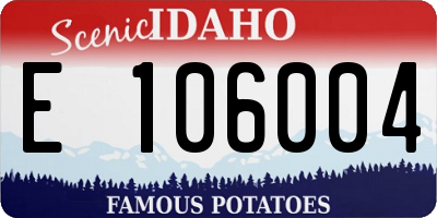 ID license plate E106004