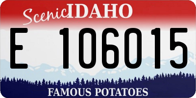 ID license plate E106015
