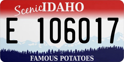 ID license plate E106017