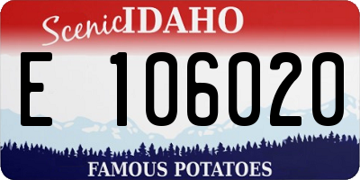 ID license plate E106020
