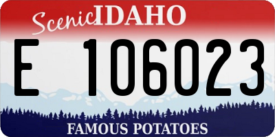 ID license plate E106023