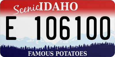 ID license plate E106100