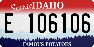 ID license plate E106106